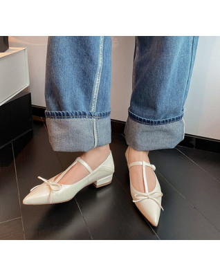 Women's Natural Leather Sweet Flats Pointed Toe Hook And Loop Flat Shoes Lady Elegant Daily Office Dating Shoes BowKnot Women's Natural Leather Sweet Flats Pointed Toe Hook And Loop Flat Shoes Lady Elegant Daily Office Dating Shoes BowKnot