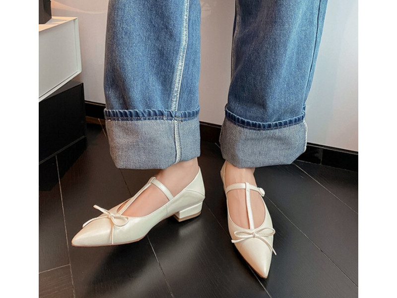 Women's Natural Leather Sweet Flats Pointed Toe Hook And Loop Flat Shoes Lady Elegant Daily Office Dating Shoes BowKnot Women's Natural Leather Sweet Flats Pointed Toe Hook And Loop Flat Shoes Lady Elegant Daily Office Dating Shoes BowKnot