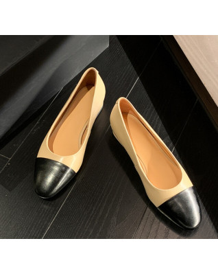 Women's Real Cow Leather Flats Brand Mix-color Round Toe Casual Shoes Ladies Beige Nude Slip-on Flat Shoes Zapato Mujer Women's Real Cow Leather Flats Brand Mix-color Round Toe Casual Shoes Ladies Beige Nude Slip-on Flat Shoes Zapato Mujer