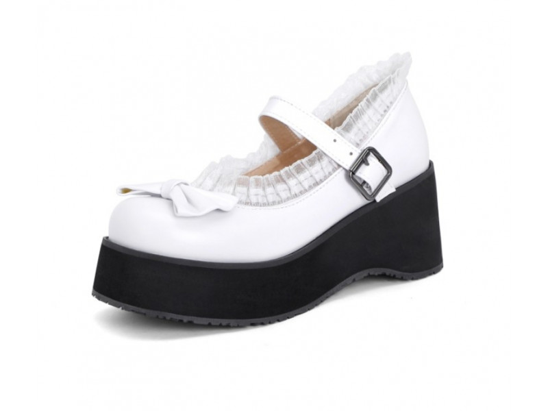 Sweet Lovely Bow Girls Lolita Shoes Ladies Light Foam Flat Platforms Mary Janes zapatos demujerz apatos Buckle Sweet Lovely Bow Girls Lolita Shoes Ladies Light Foam Flat Platforms Mary Janes zapatos demujerz apatos Buckle