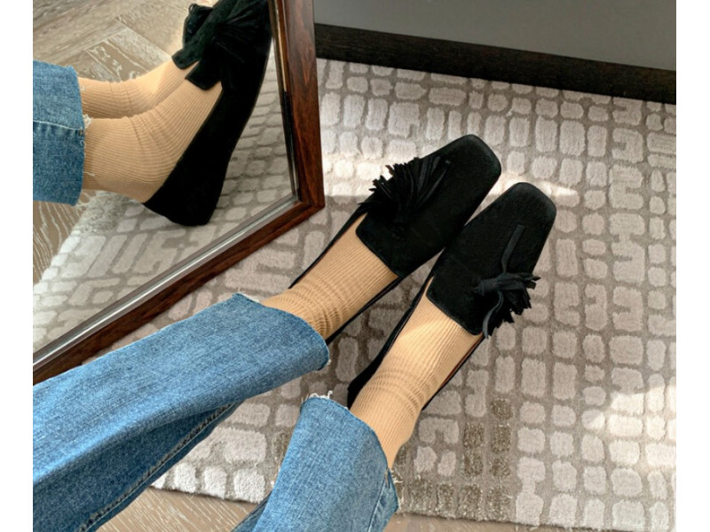 Women Sheep Suede Loafers Square Toe Retro Fringe Flat Shoe Comfort Soft Slipon Nude Tassel Flats Woman Daily Women Sheep Suede Loafers Square Toe Retro Fringe Flat Shoe Comfort Soft Slipon Nude Tassel Flats Woman Daily