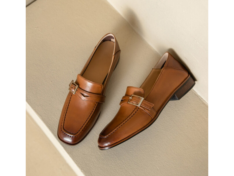 Natural Genuine Leather Penny Loafers Woman Designer Buckle Square Toe Slip-on Flat Shoes Lady Daily Casual Retro Flats Natural Genuine Leather Penny Loafers Woman Designer Buckle Square Toe Slip-on Flat Shoes Lady Daily Casual Retro Flats