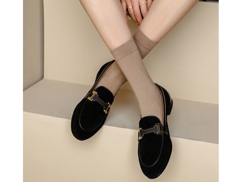 Women Suede Metal Lock Loafers Brand Designer Round Toe Slip-on Flat Shoes Lady Daily Leisure Comfort Flats Neutral Women Suede Metal Lock Loafers Brand Designer Round Toe Slip-on Flat Shoes Lady Daily Leisure Comfort Flats Neutral