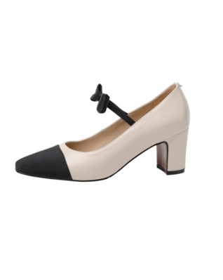 Women Genuine Leather Pumps Beige Nude Block Heels Designer Celebrity Woman Party Wedding Shoe Bride Women Genuine Leather Pumps Beige Nude Block Heels Designer Celebrity Woman Party Wedding Shoe Bride