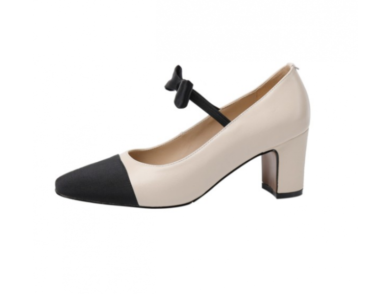 Women Genuine Leather Pumps Beige Nude Block Heels Designer Celebrity Woman Party Wedding Shoe Bride Women Genuine Leather Pumps Beige Nude Block Heels Designer Celebrity Woman Party Wedding Shoe Bride
